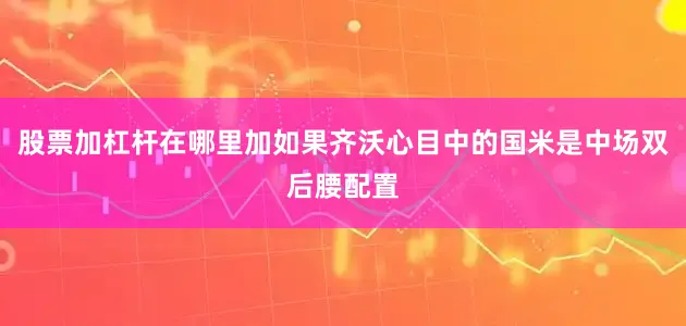 股票加杠杆在哪里加如果齐沃心目中的国米是中场双后腰配置